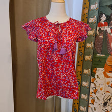 Load image into Gallery viewer, the DILL top - red w/ purple floral