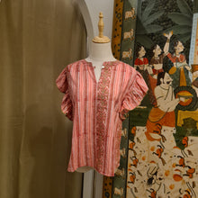 Load image into Gallery viewer, The TANZY top - pink with green details