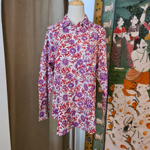 Load image into Gallery viewer, The OVERSIZED shirt- white w/ red purple floral
