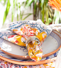 Load image into Gallery viewer, MADRAS - mustard yellow floral napkins (set of 6)