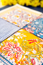 Load image into Gallery viewer, MADRAS - mustard yellow floral napkins (set of 6)
