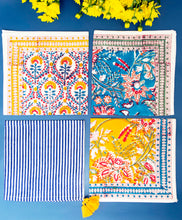 Load image into Gallery viewer, MADRAS - blue floral napkins (set of 6)