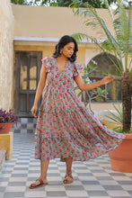 Load image into Gallery viewer, the CILANTRO midi - turquoise blue w/ pink butis
