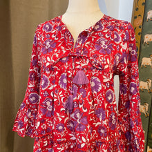 Load image into Gallery viewer, The STEVIA dress - red w/ purple floral
