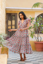 Load image into Gallery viewer, the CILANTRO midi - turquoise blue w/ pink butis
