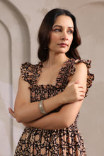 Load image into Gallery viewer, The PAPRIKA dress - black bagru floral
