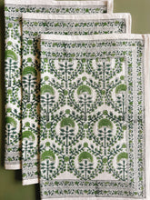 Load image into Gallery viewer, RANI/Placemats - block printed GREEN(set of 6)
