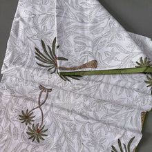 Load image into Gallery viewer, Forest green 6 seater Table cloth - block printed green jaal all over
