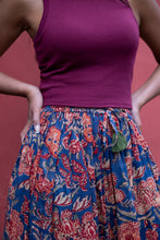Load image into Gallery viewer, Panelled skirt with pockets - navy blue floral
