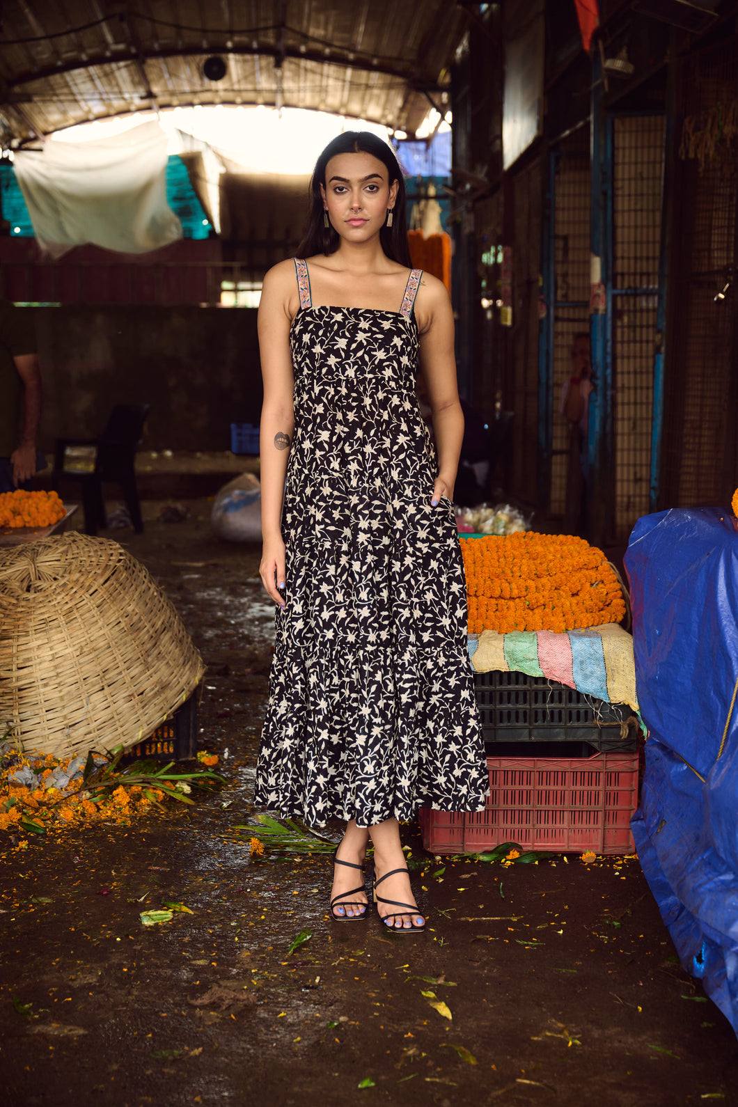 the SENF maxi - black floral