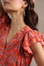 Load image into Gallery viewer, the CILANTRO midi - apricot w/ pink floral
