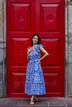 Load image into Gallery viewer, the CILANTRO midi - deep blue w/ white floral
