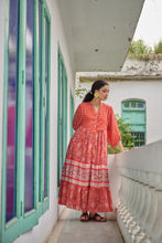 Load image into Gallery viewer, The CHILLI midi - coral &amp; pink floral
