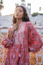 Load image into Gallery viewer, The WASABI midi -apricot w/ pink floral

