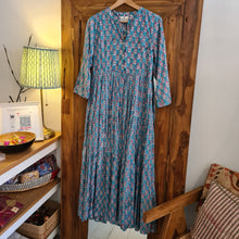 Load image into Gallery viewer, The Pepper dress - turquoise w/ pink navy floral
