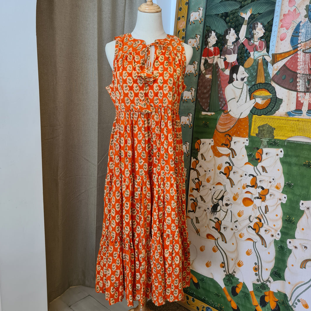 BORAGE MIDI dress - Orange floral