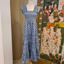 Load image into Gallery viewer, The PAPRIKA dress - blue with beige flowers
