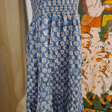 Load image into Gallery viewer, The PAPRIKA dress - blue with beige flowers
