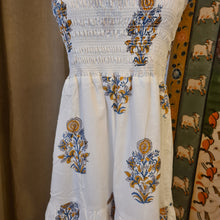 Load image into Gallery viewer, the BAY maxi dress -white with orange mughal buta
