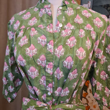 Load image into Gallery viewer, BREMEN dress - spring green with pink floral
