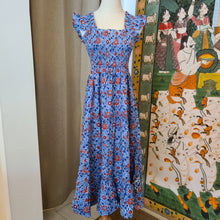 Load image into Gallery viewer, The PAPRIKA dress - blue with red floral
