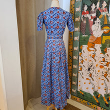 Load image into Gallery viewer, The CASSIA MAXI wrap dress - blue red floral
