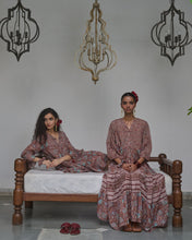 Load image into Gallery viewer, The STEVIA dress - brown with red and pink floral
