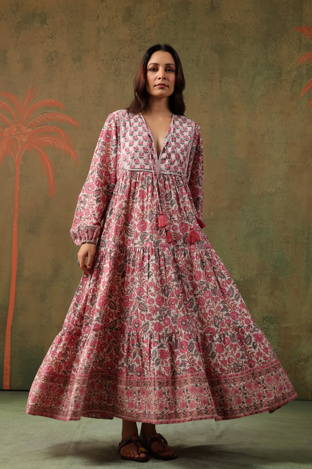 The Thyme Dress - white & pink floral