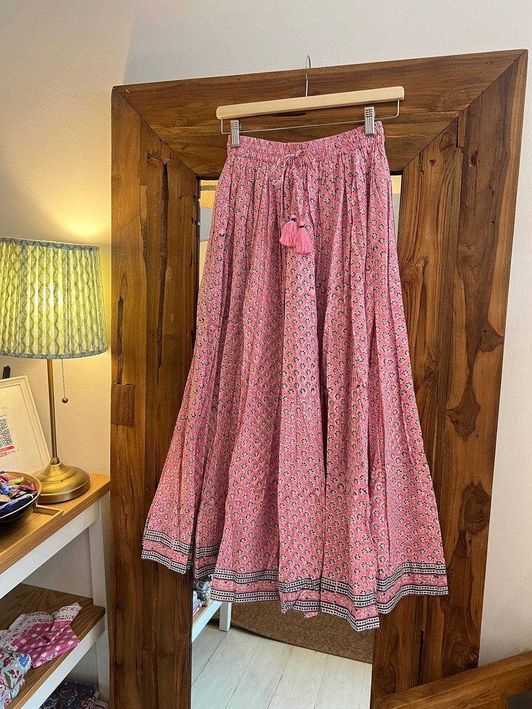Panelled skirt with pockets - pink small buti