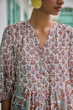 Load image into Gallery viewer, The CHILLI midi - white with brown and pink floral
