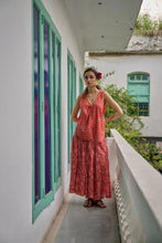 Load image into Gallery viewer, The Godet Skirt - coral &amp; pink floral
