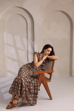 Load image into Gallery viewer, The PAPRIKA dress - black bagru floral
