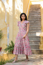 Load image into Gallery viewer, the CILANTRO midi - white with pink floral
