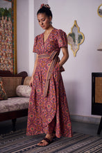 Load image into Gallery viewer, The CASSIA MAXI wrap dress -vintage rose
