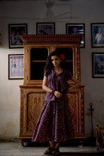 Load image into Gallery viewer, The Godet Skirt - vintage navy and red floral
