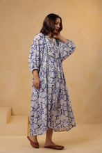 Load image into Gallery viewer, The NUTMEG midi - cobalt blue floral
