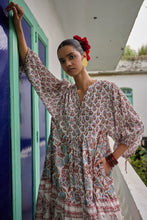 Load image into Gallery viewer, The CHILLI midi - white with brown and pink floral
