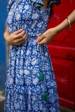 Load image into Gallery viewer, the CILANTRO midi - deep blue w/ white floral
