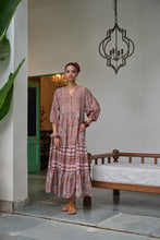 Load image into Gallery viewer, The CHILLI maxi - brown with red and pink floral
