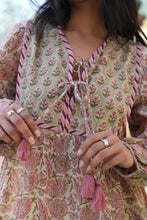 Load image into Gallery viewer, The Thyme Dress - SAGE green with pink floral
