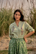 Load image into Gallery viewer, the Godet Skirt - green butis
