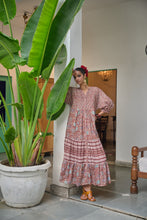 Load image into Gallery viewer, The CHILLI maxi - brown with red and pink floral
