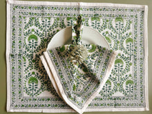 Load image into Gallery viewer, RANI/Placemats - block printed GREEN(set of 6)
