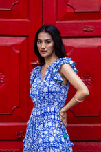 Load image into Gallery viewer, the CILANTRO midi - deep blue w/ white floral

