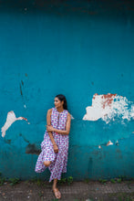 Load image into Gallery viewer, BORAGE MIDI dress - white w/ pink blue buta
