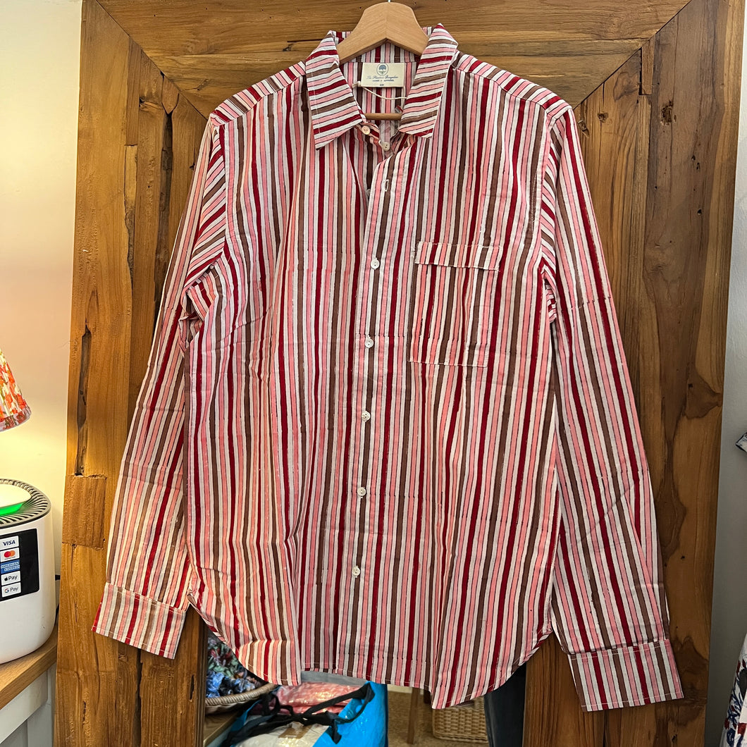 Men’s Basic shirt - white pink stripes