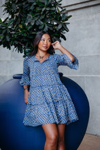 Load image into Gallery viewer, The STEVIA dress - Navy with mustard butis
