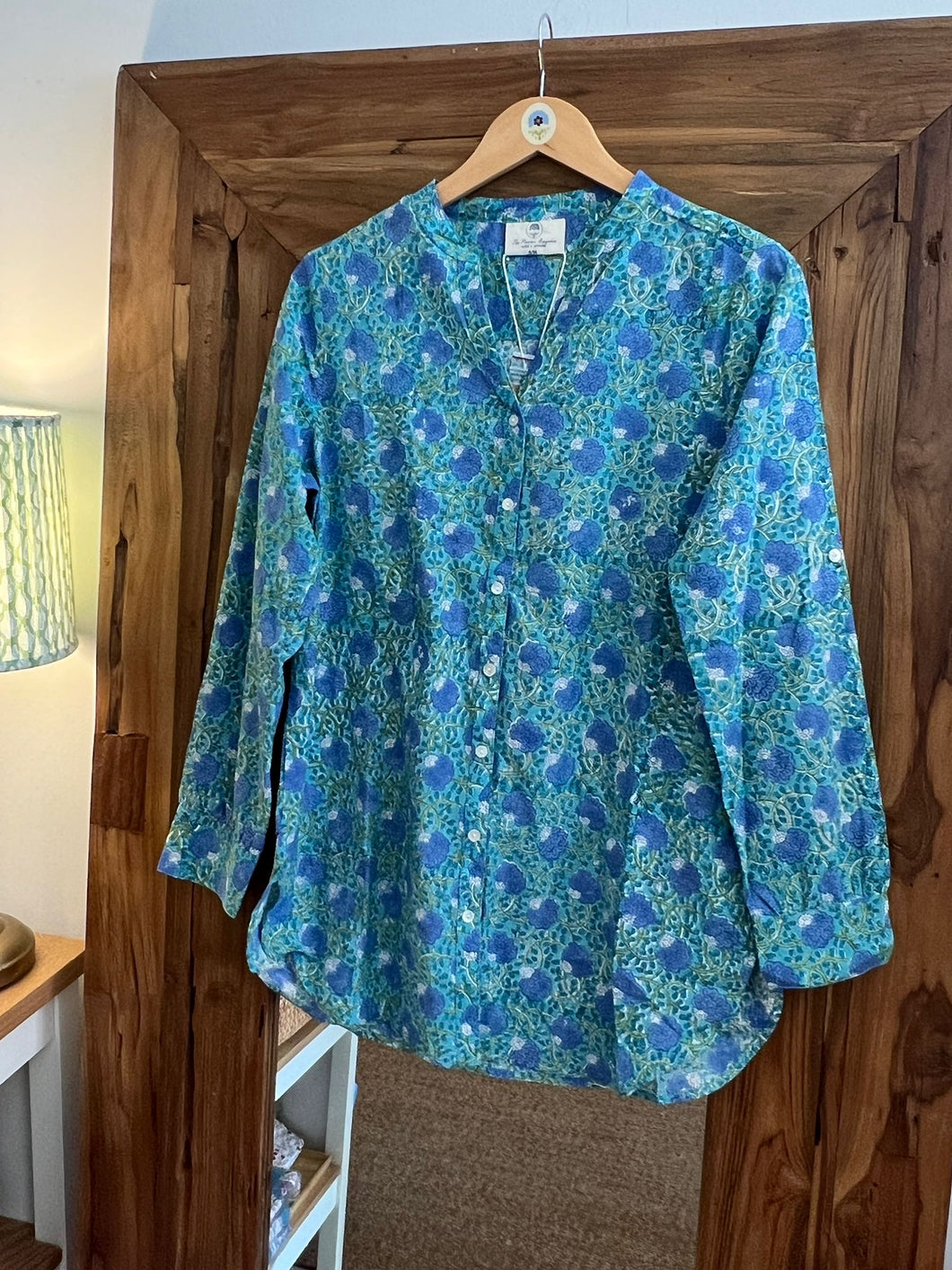 the HONEY top - sea green floral