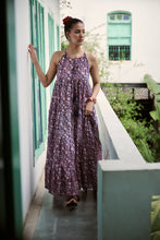 Load image into Gallery viewer, The TAMARIND maxi - Navy blockprinted tiered maxi
