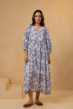 Load image into Gallery viewer, The NUTMEG midi - cobalt blue floral
